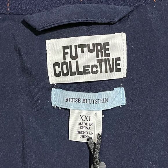 New Future Collective Reese Blutstein Womens XXL Blazer Navy Blue Prep School‎ - Picture 2 of 10